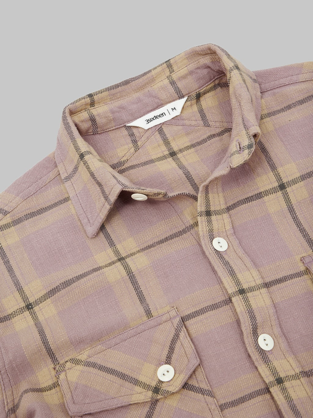 3sixteen Crosscut Flannel Mauve Slub Check - Image 16