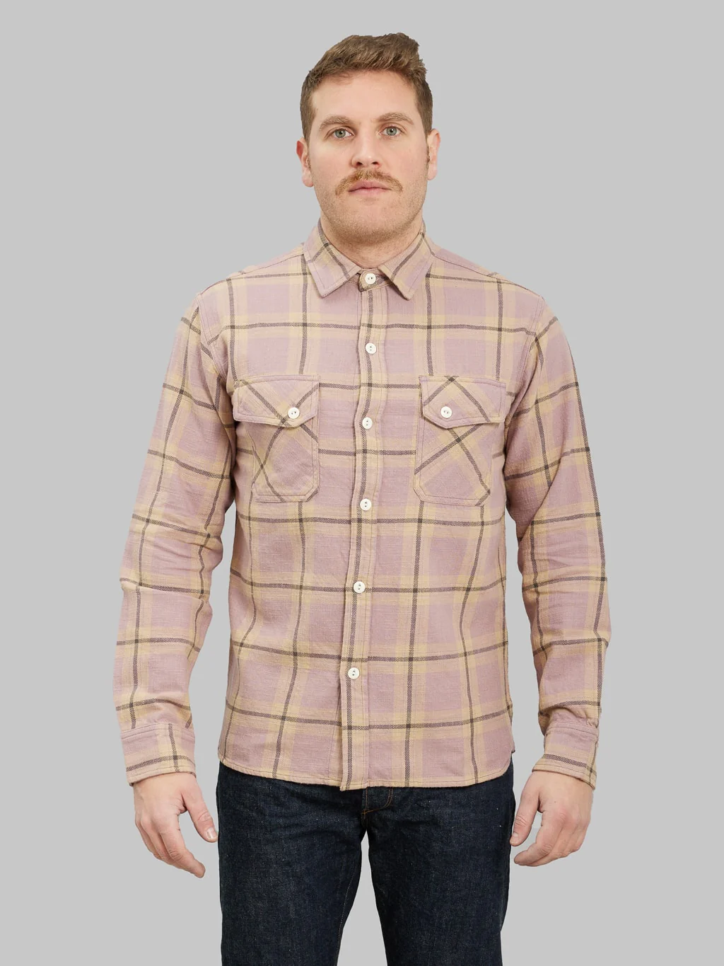 3sixteen Crosscut Flannel Mauve Slub Check - Image 4