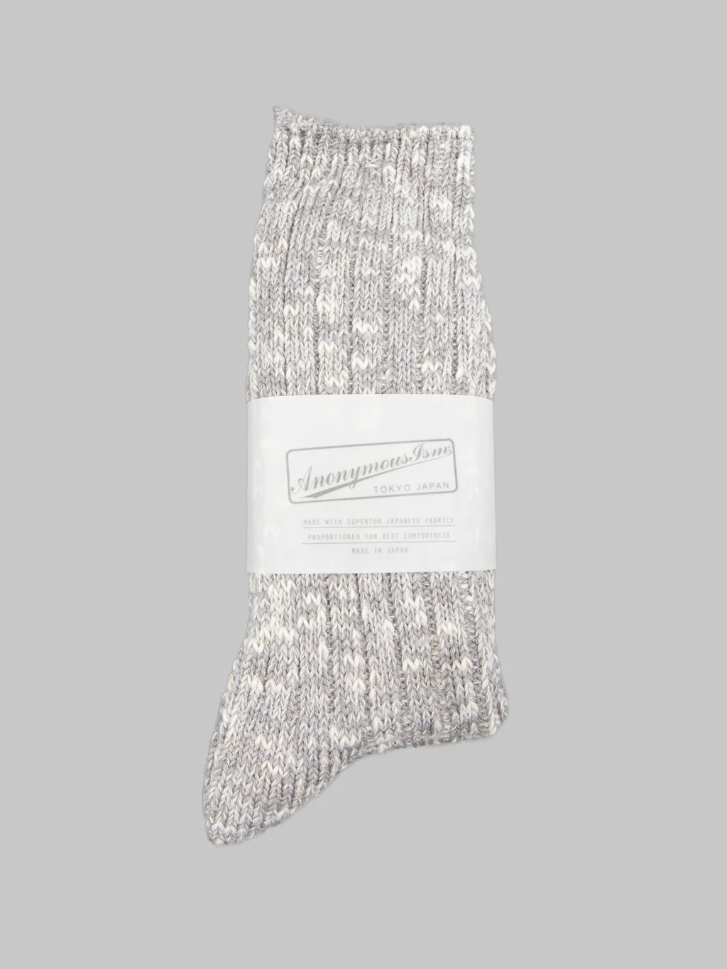 Anonymous Ism Classic Slub Crew Socks Medium Grey