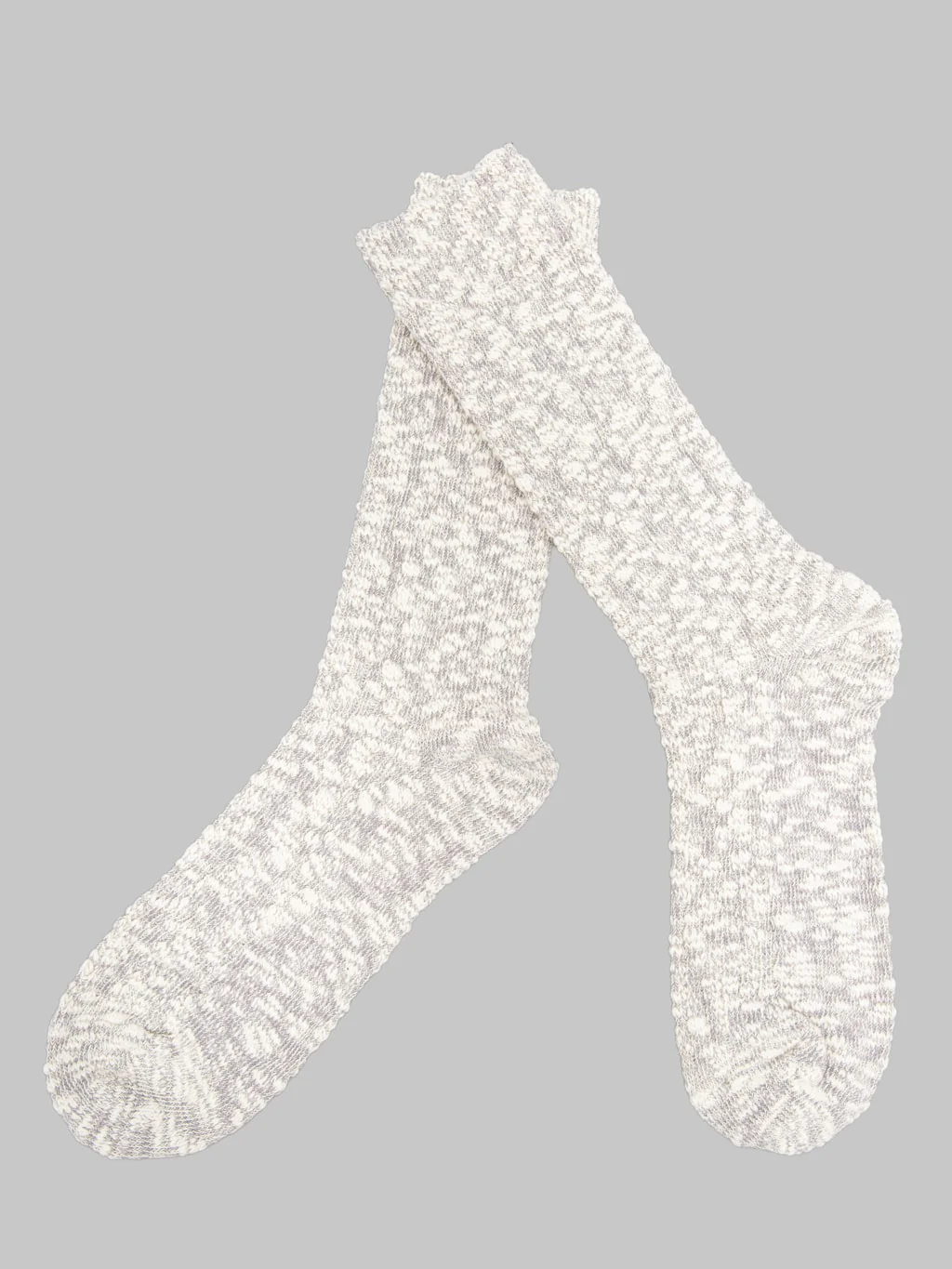 Anonymous Ism Light Weight Slub Crew Socks Medium Grey - Image 2