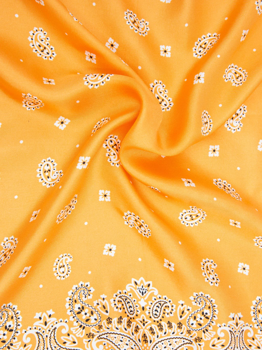 Anonymous Ism Paisley & Dots Silk Scarf Orange - Image 3