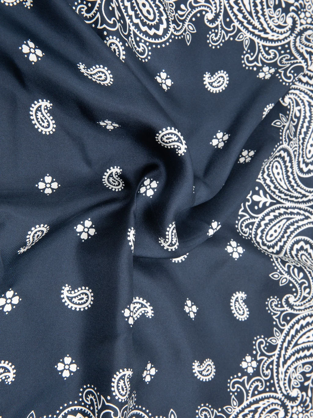 Anonymous Ism Paisley Silk Scarf Navy - Image 3