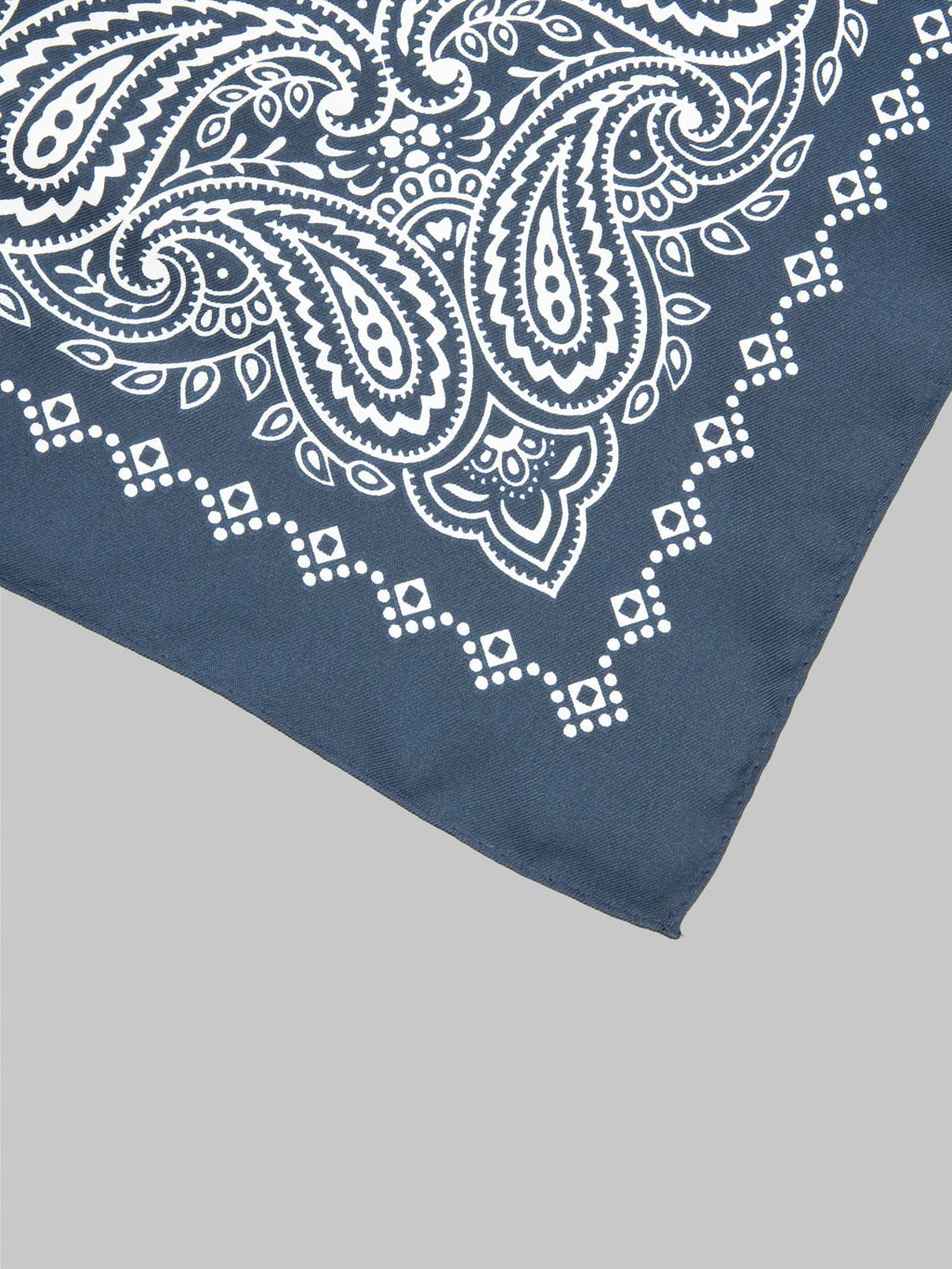 Anonymous Ism Paisley Silk Scarf Navy - Image 4
