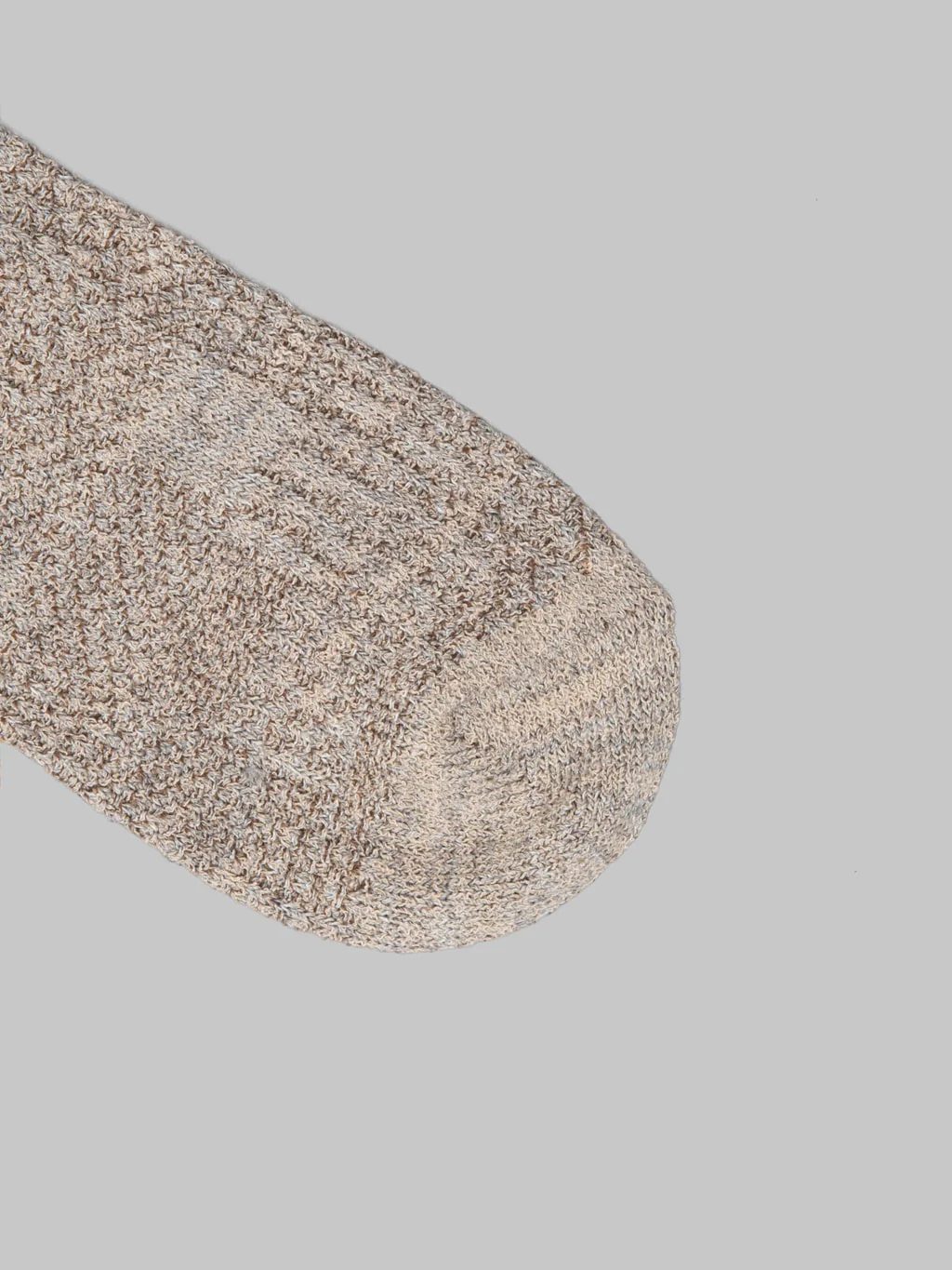 Anonymous Ism Sashiko Linen Crew Socks Beige - Image 3