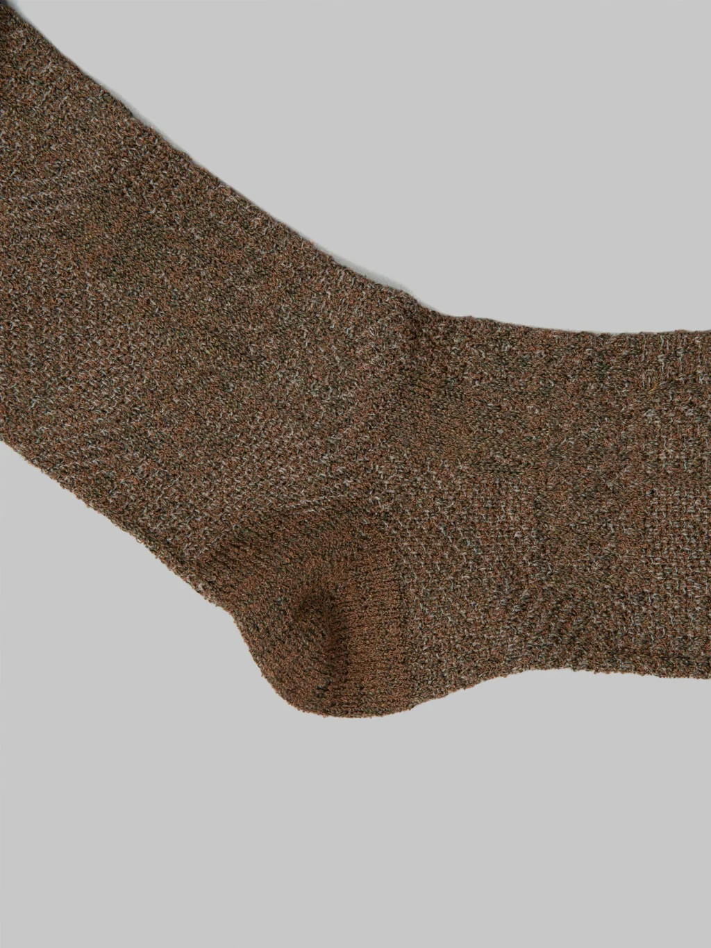 Anonymous Ism Sashiko Linen Crew Socks Khaki - Image 5