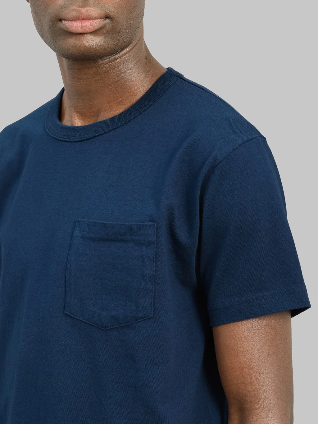 Buzz Rickson's BR78711 Loopwheel Pocket T-Shirt Navy - Image 4