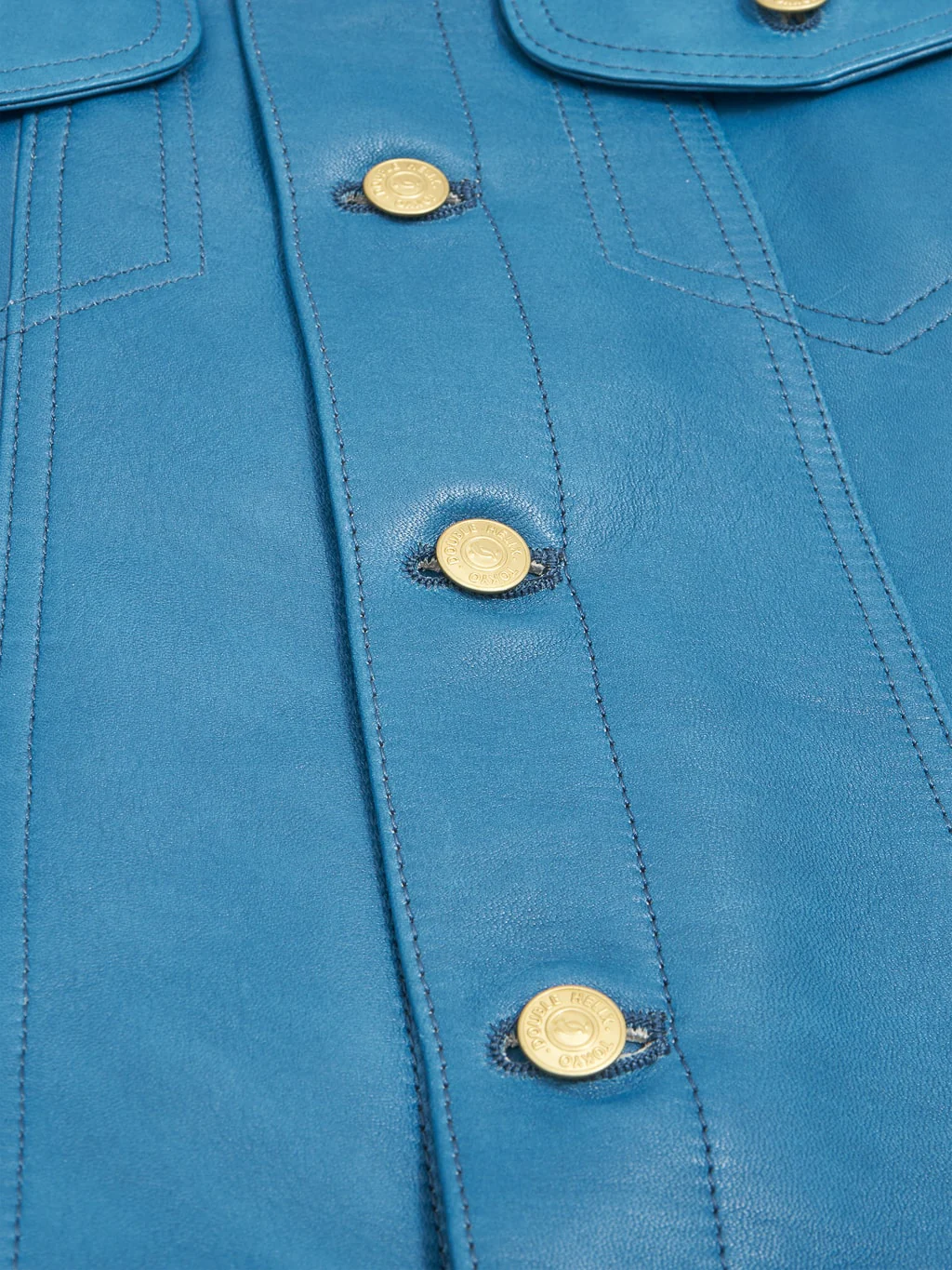 Double Helix Western Pioneer Indigo Dyed Horsehide Jacket - Image 13