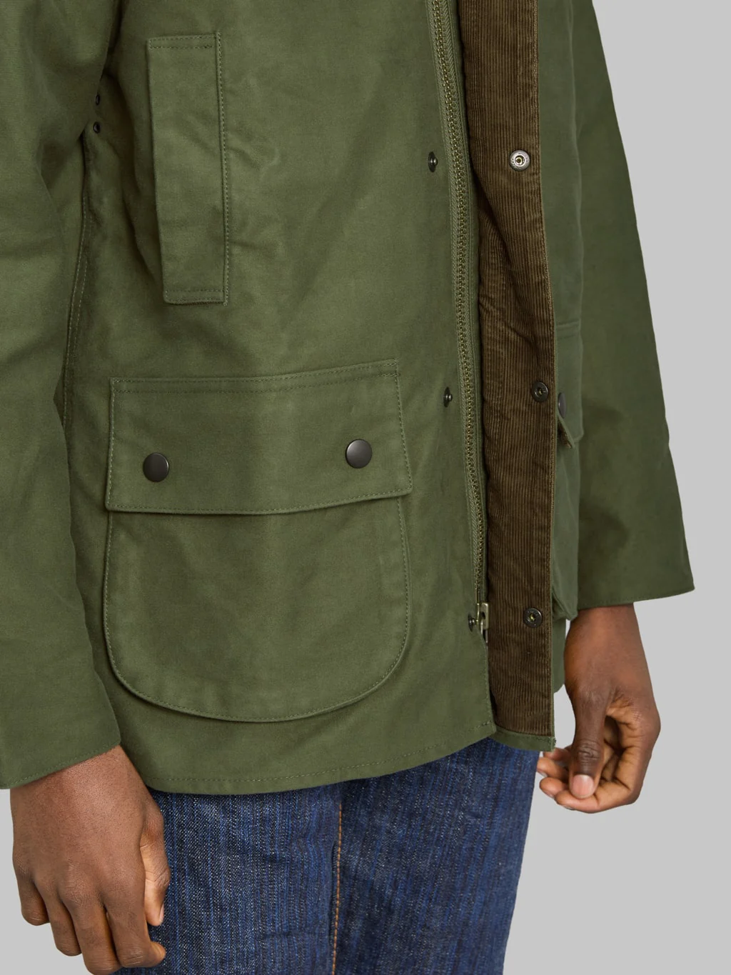 FOB Factory F2361 Moleskin Riding Jacket Olive - Image 6