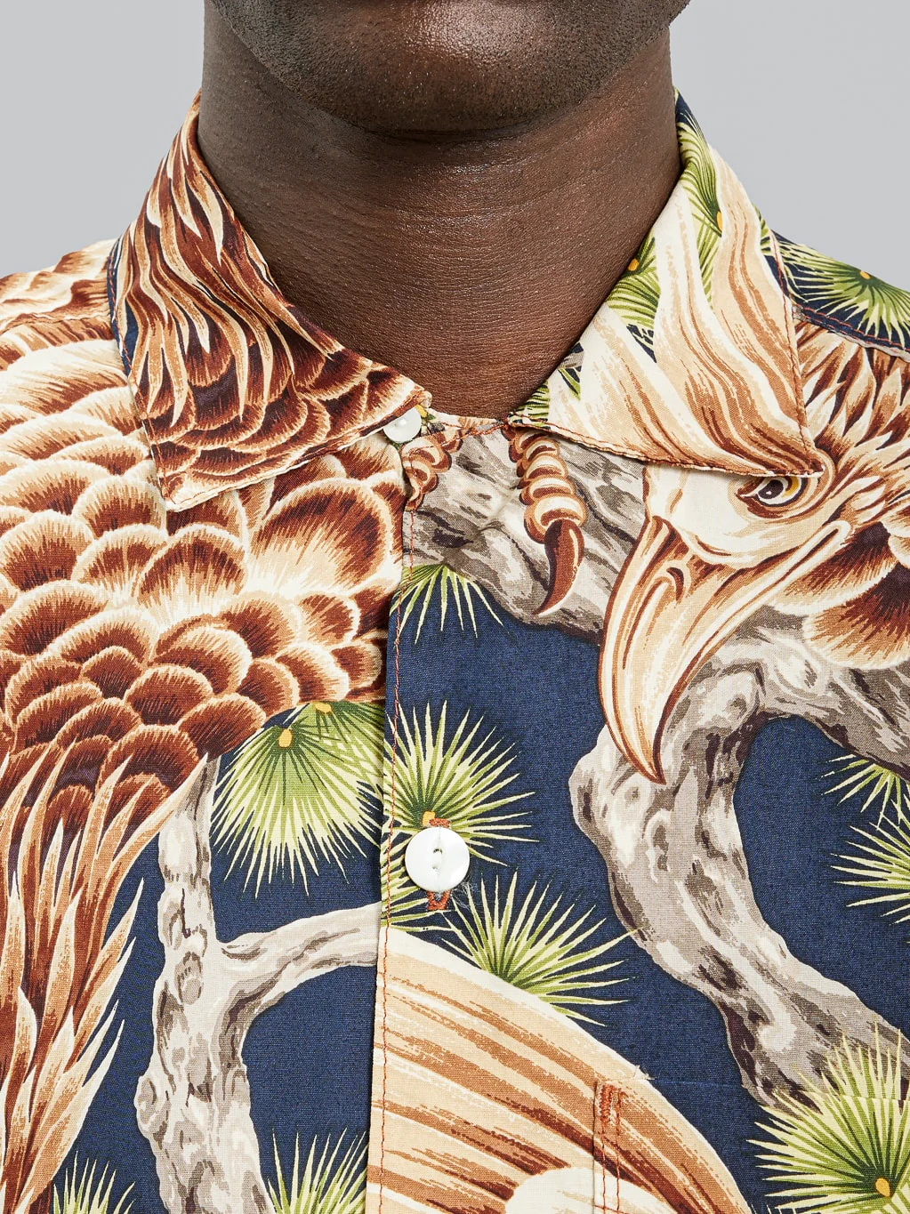 Freenote Cloth Hawaiian Navy Hawk Shirt - Image 5