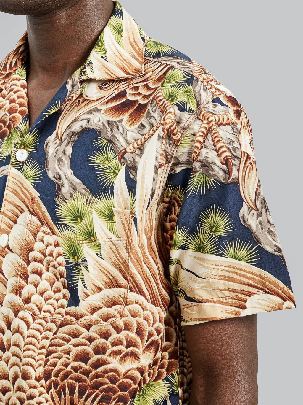 Freenote Cloth Hawaiian Navy Hawk Shirt - Image 6
