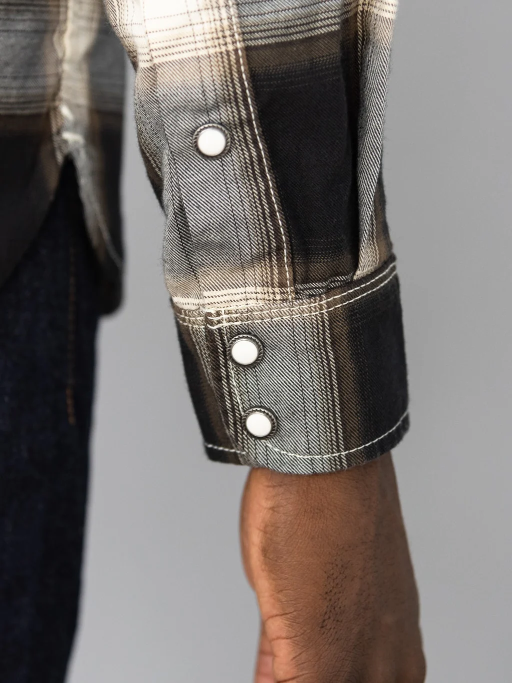 Freenote Cloth Lancaster Black Shadow Plaid Shirt - Image 11
