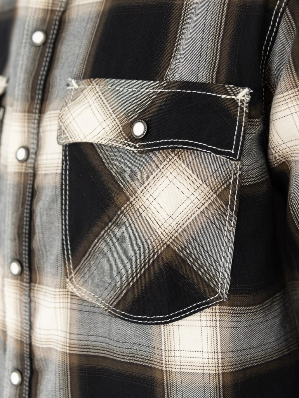 Freenote Cloth Lancaster Black Shadow Plaid Shirt - Image 5