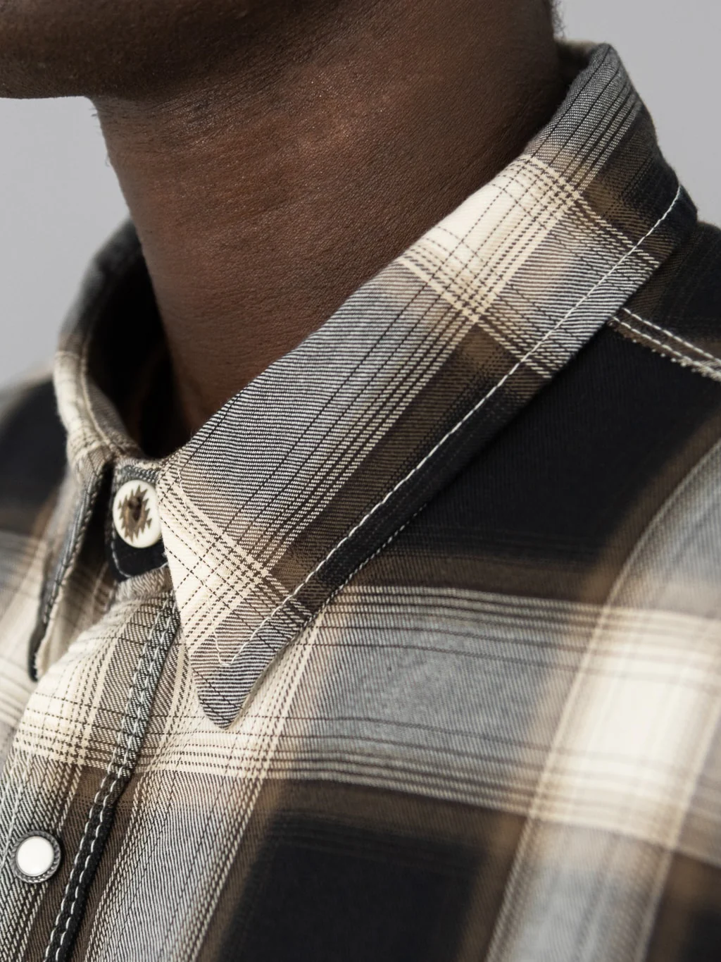 Freenote Cloth Lancaster Black Shadow Plaid Shirt - Image 7
