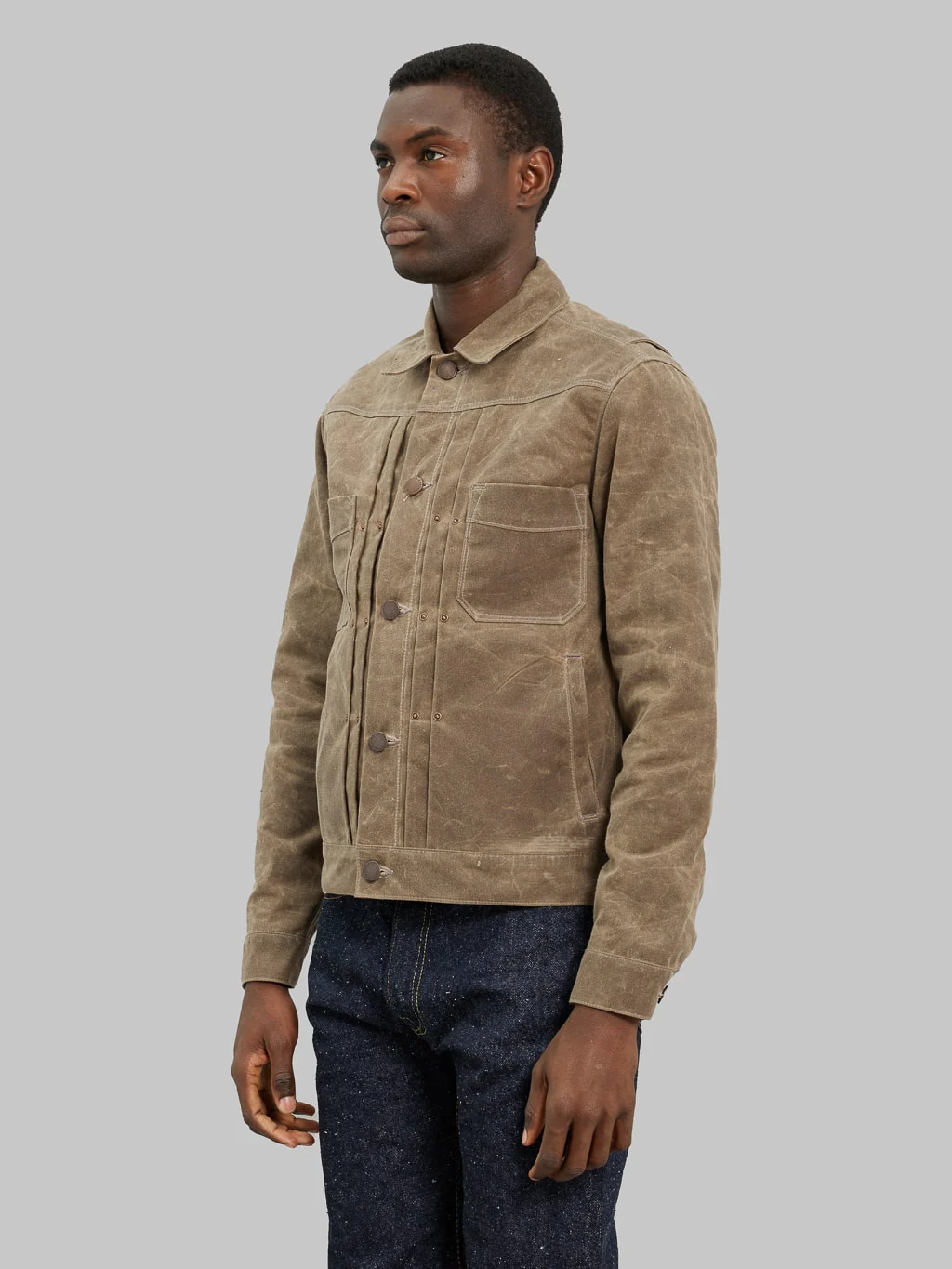 Freenote Cloth Riders Jacket Waxed Canvas Oak - Image 4