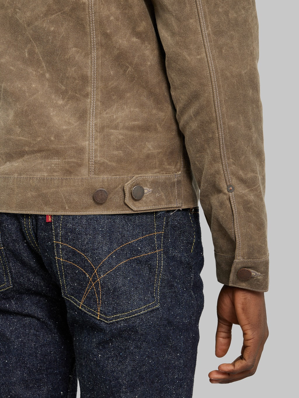 Freenote Cloth Riders Jacket Waxed Canvas Oak - Image 6
