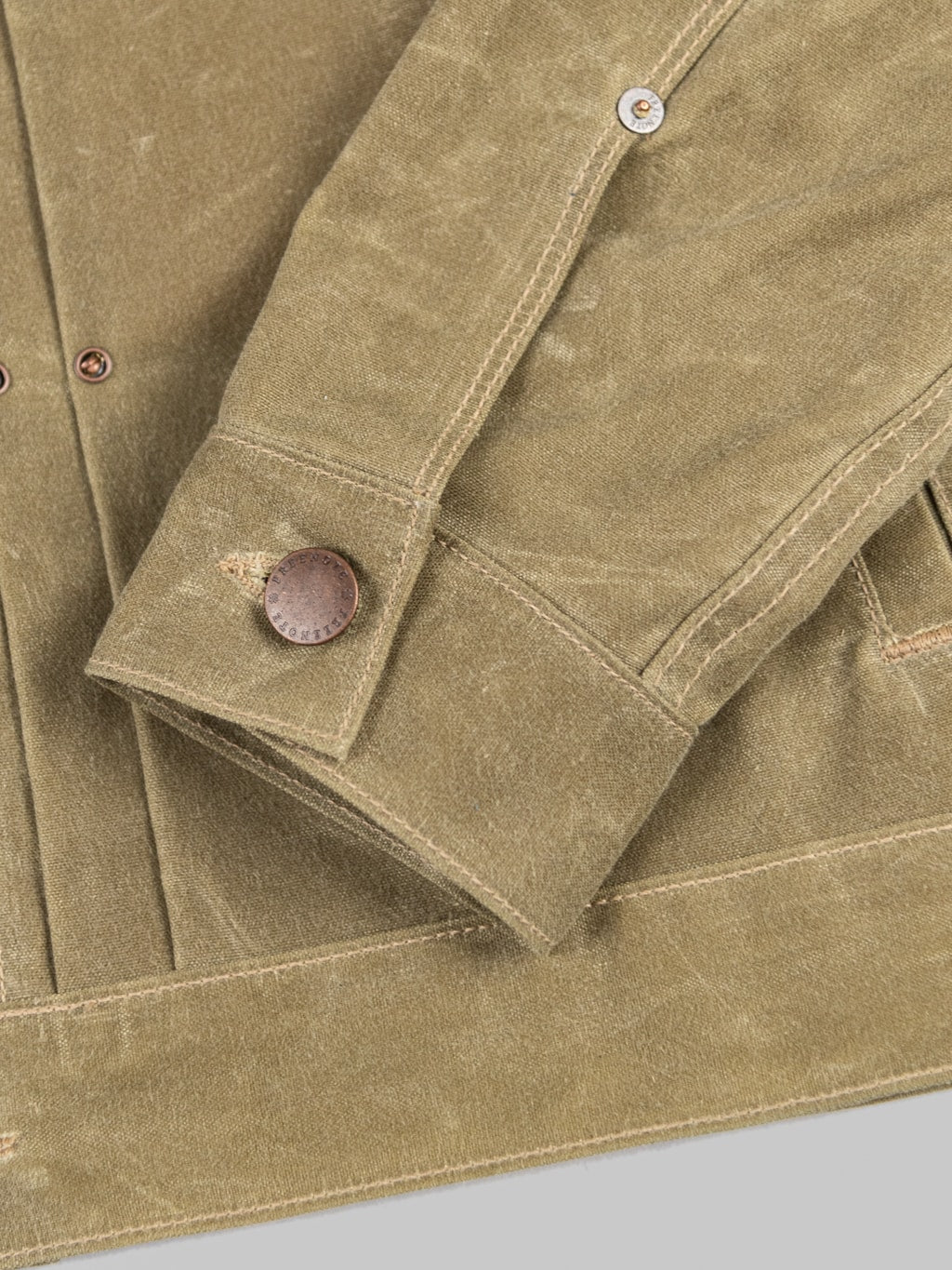 Freenote Cloth Riders Jacket Waxed Canvas Tobacco Brown Interior - Image 13