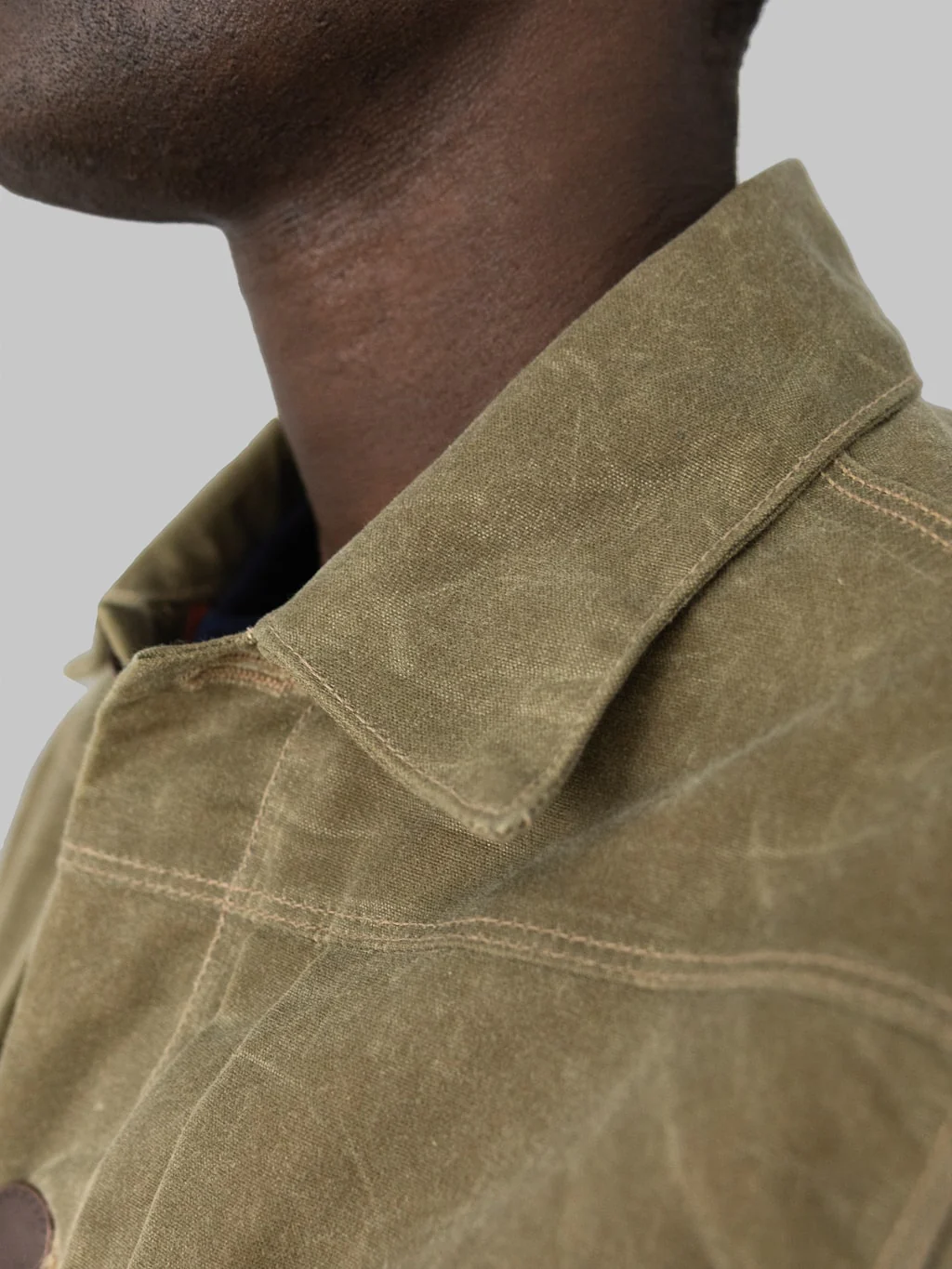 Freenote Cloth Riders Jacket Waxed Canvas Tobacco Brown Interior - Image 20