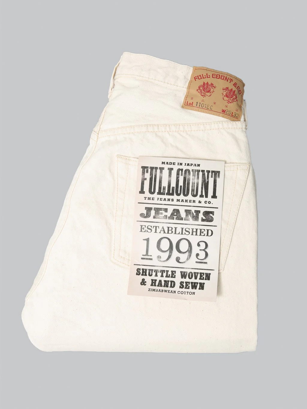 Fullcount 1101EC 13oz Ecru Selvedge Regular Straight Jeans - Image 9