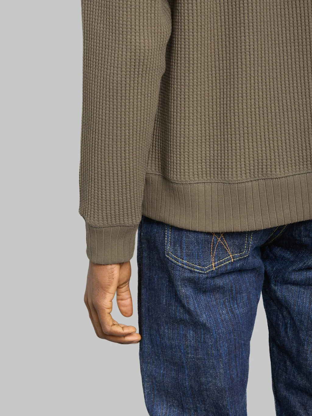 Jackman Waffle Midneck Sweater Sepia - Image 5