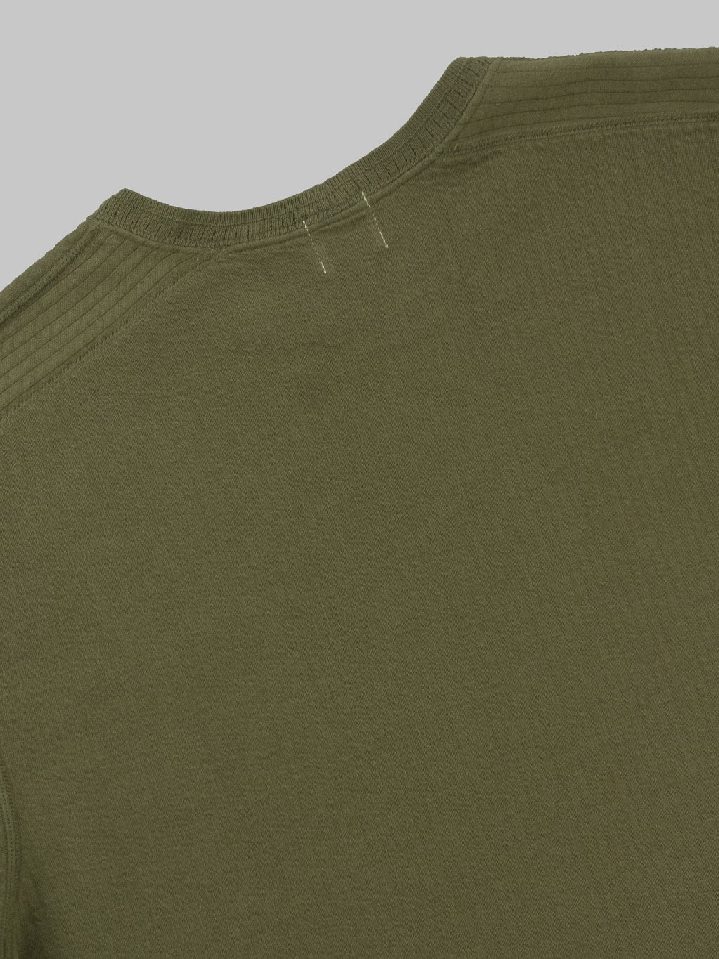 Loop & Weft Double Face Jacquard Crewneck Thermal Army Olive - Image 10
