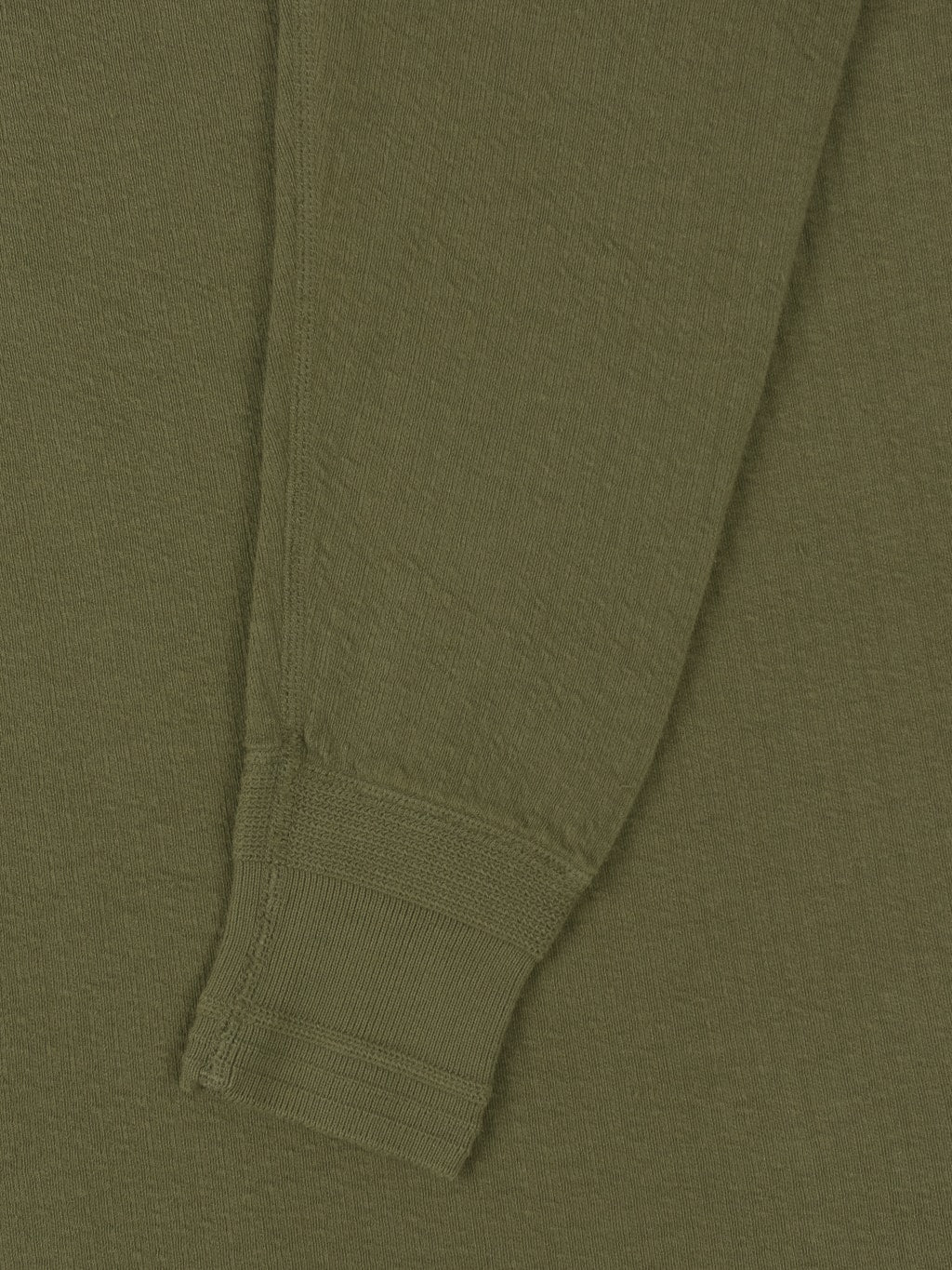 Loop & Weft Double Face Jacquard Crewneck Thermal Army Olive - Image 11
