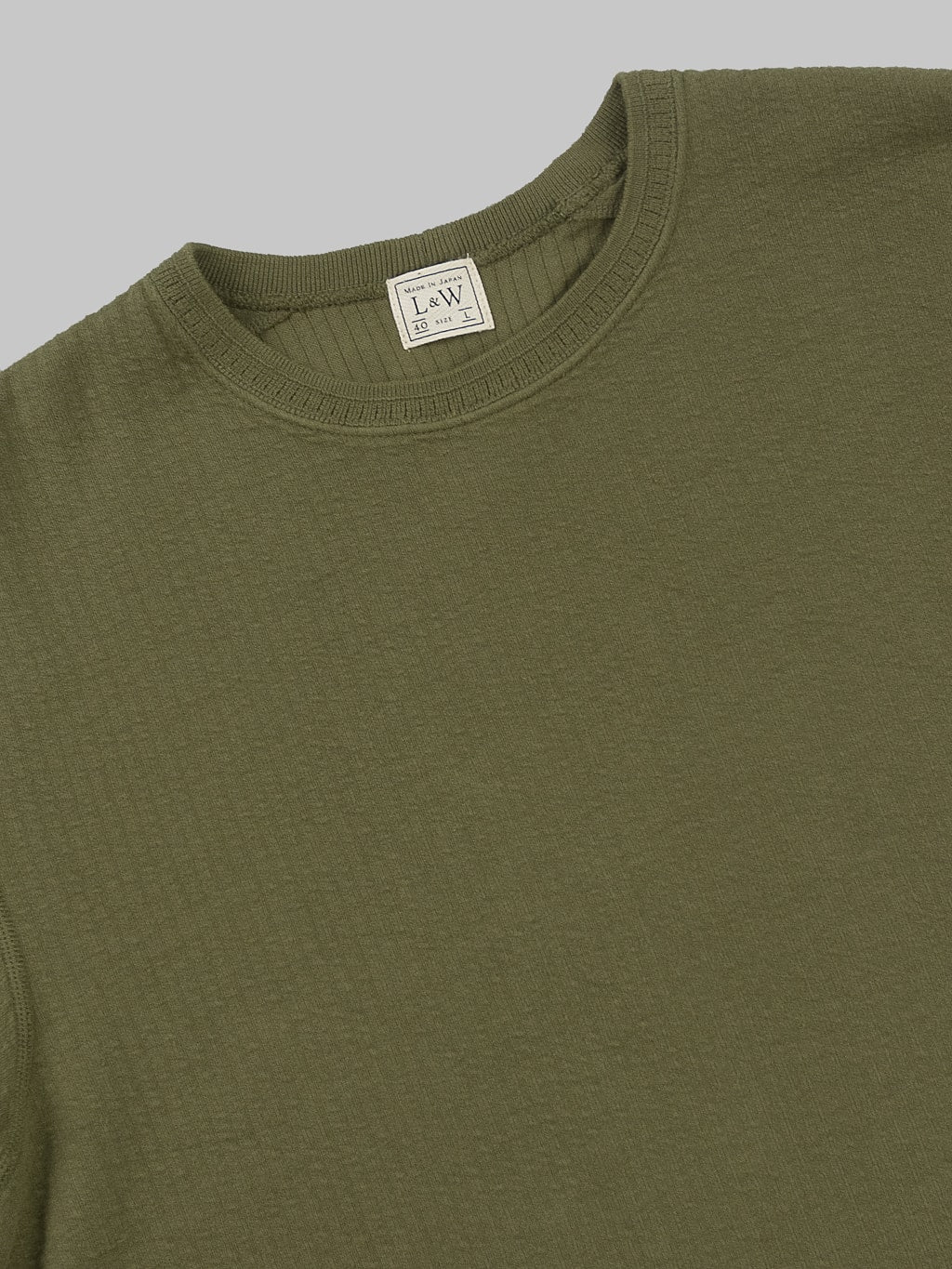 Loop & Weft Double Face Jacquard Crewneck Thermal Army Olive - Image 8