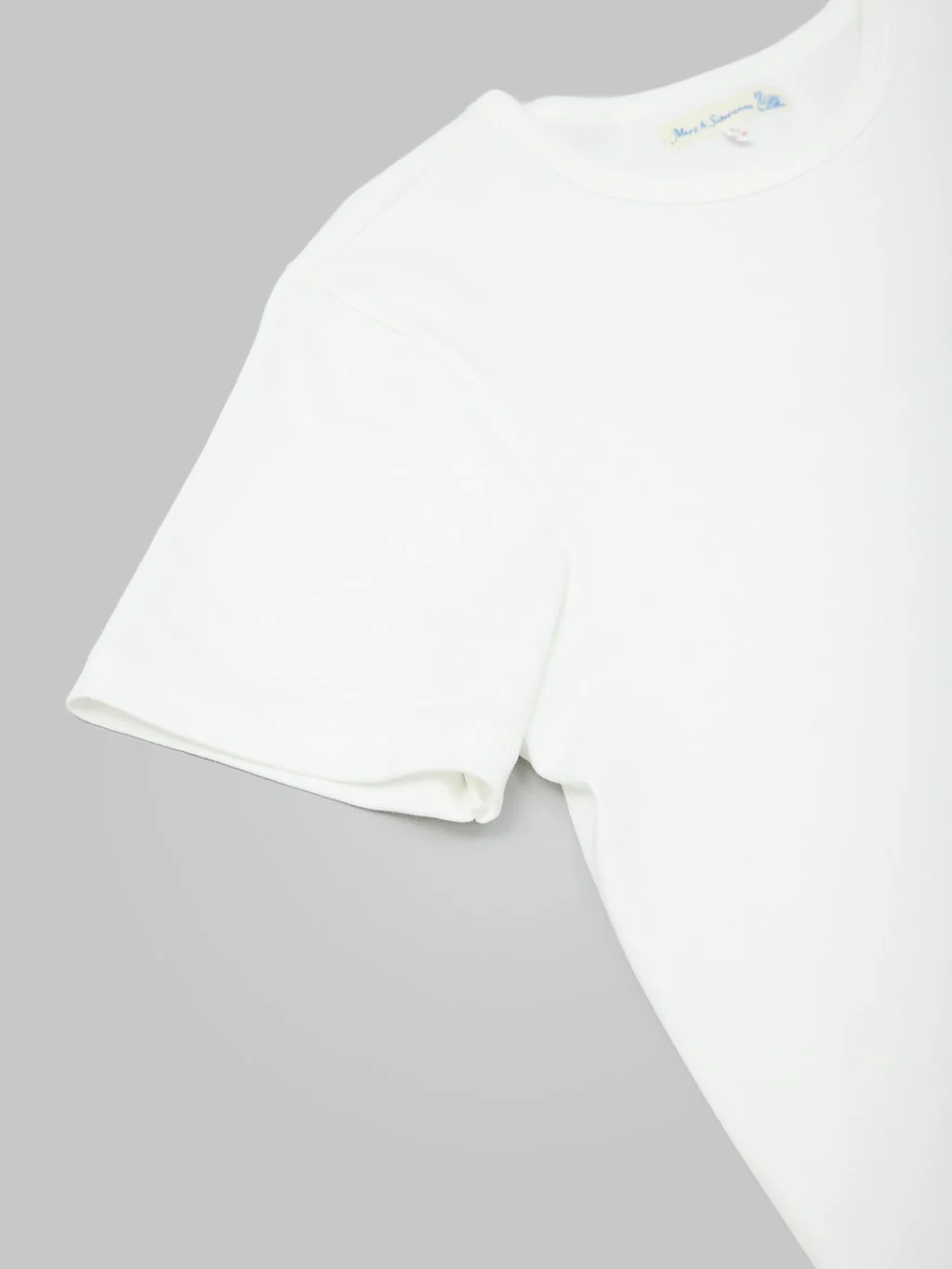 Merz b. Schwanen 215 2-Thread Heavyweight 7.2oz Crewneck Loopwheeled Classic Fit T-Shirt White - Image 11