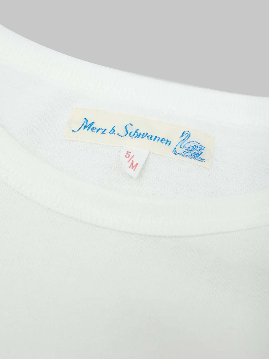 Merz b. Schwanen 215 2-Thread Heavyweight 7.2oz Crewneck Loopwheeled Classic Fit T-Shirt White - Image 13