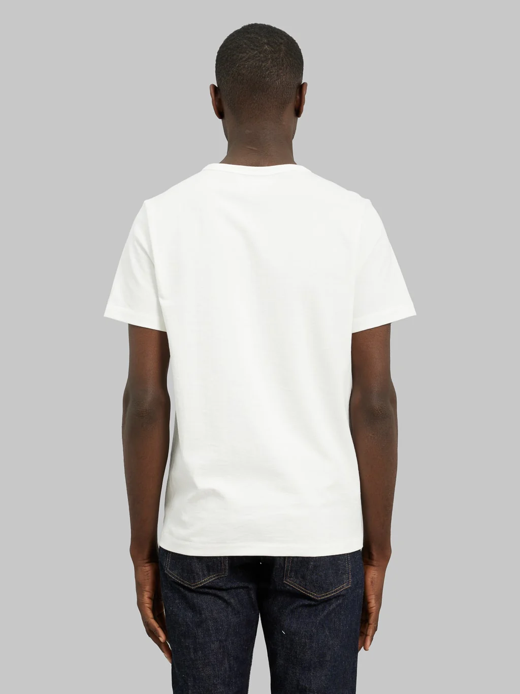 Merz b. Schwanen 215 2-Thread Heavyweight 7.2oz Crewneck Loopwheeled Classic Fit T-Shirt White - Image 3