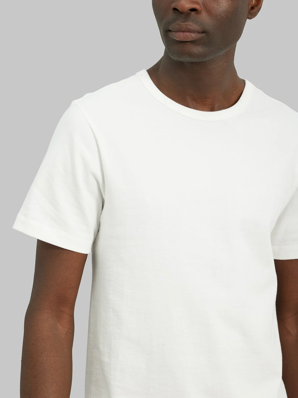 Merz b. Schwanen 215 2-Thread Heavyweight 7.2oz Crewneck Loopwheeled Classic Fit T-Shirt White - Image 5