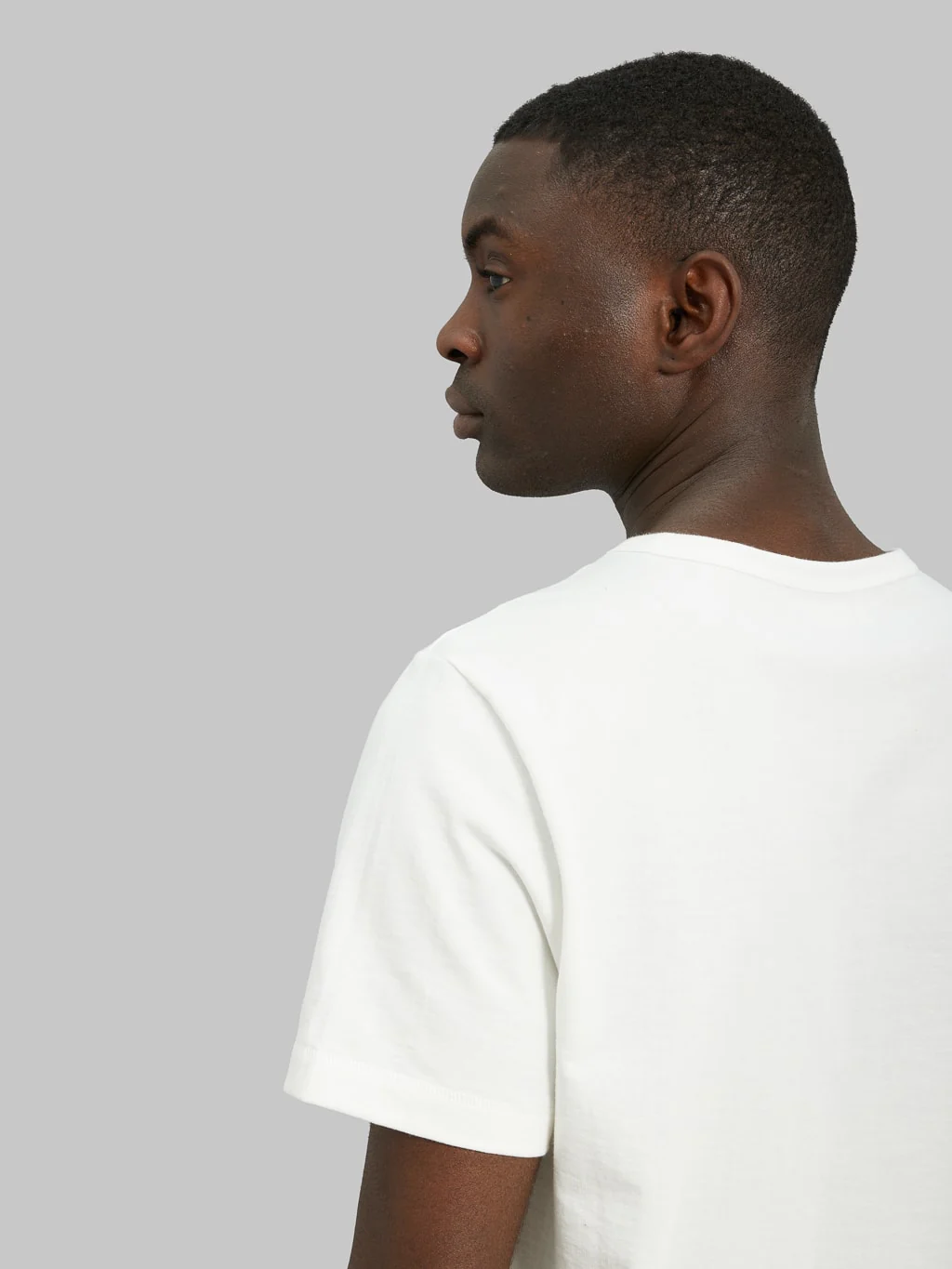 Merz b. Schwanen 215 2-Thread Heavyweight 7.2oz Crewneck Loopwheeled Classic Fit T-Shirt White - Image 6