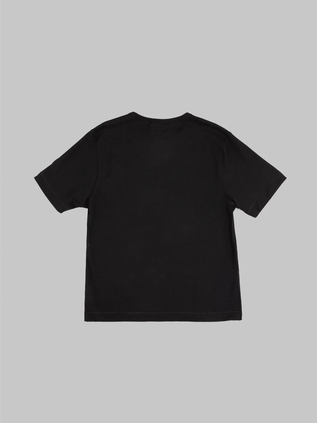 Merz b. Schwanen 2M15C Sturdy Jersey 6.8oz Crewneck Cropped Classic Fit T-Shirt Deep Black - Image 6