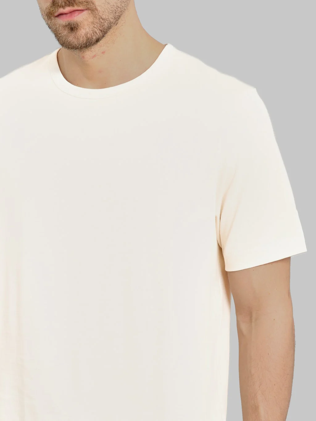 Merz b. Schwanen 2M15C Sturdy Jersey 6.8oz Crewneck Cropped Classic Fit T-Shirt Nature - Image 4
