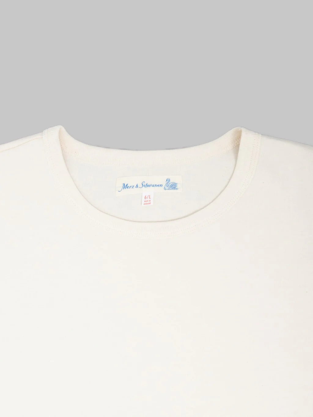 Merz b. Schwanen 2M15C Sturdy Jersey 6.8oz Crewneck Cropped Classic Fit T-Shirt Nature - Image 7