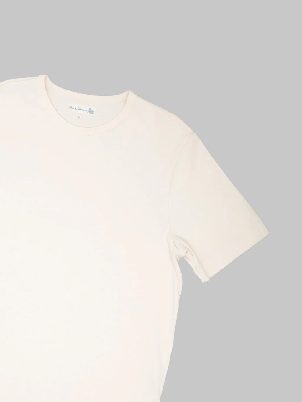 Merz b. Schwanen 2M15C Sturdy Jersey 6.8oz Crewneck Cropped Classic Fit T-Shirt Nature - Image 8