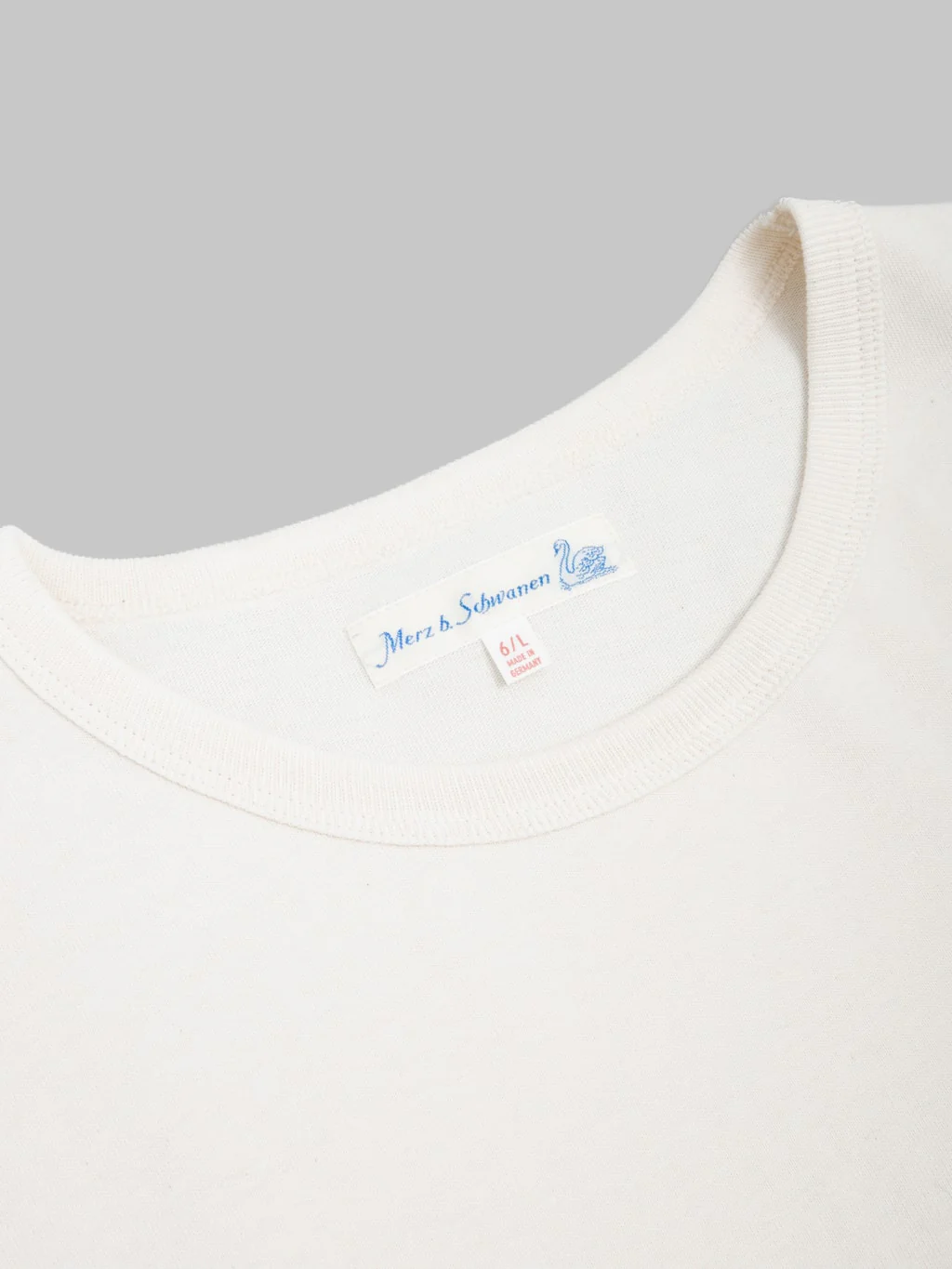 Merz b. Schwanen 2M15C Sturdy Jersey 6.8oz Crewneck Cropped Classic Fit T-Shirt Nature - Image 9