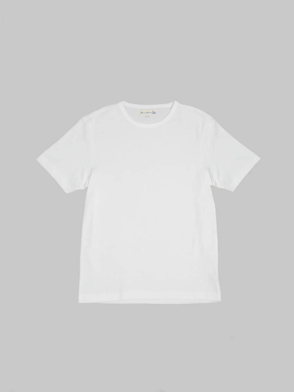 Merz b. Schwanen 2M15C Sturdy Jersey 6.8oz Crewneck Cropped Classic Fit T-Shirt White - Image 5