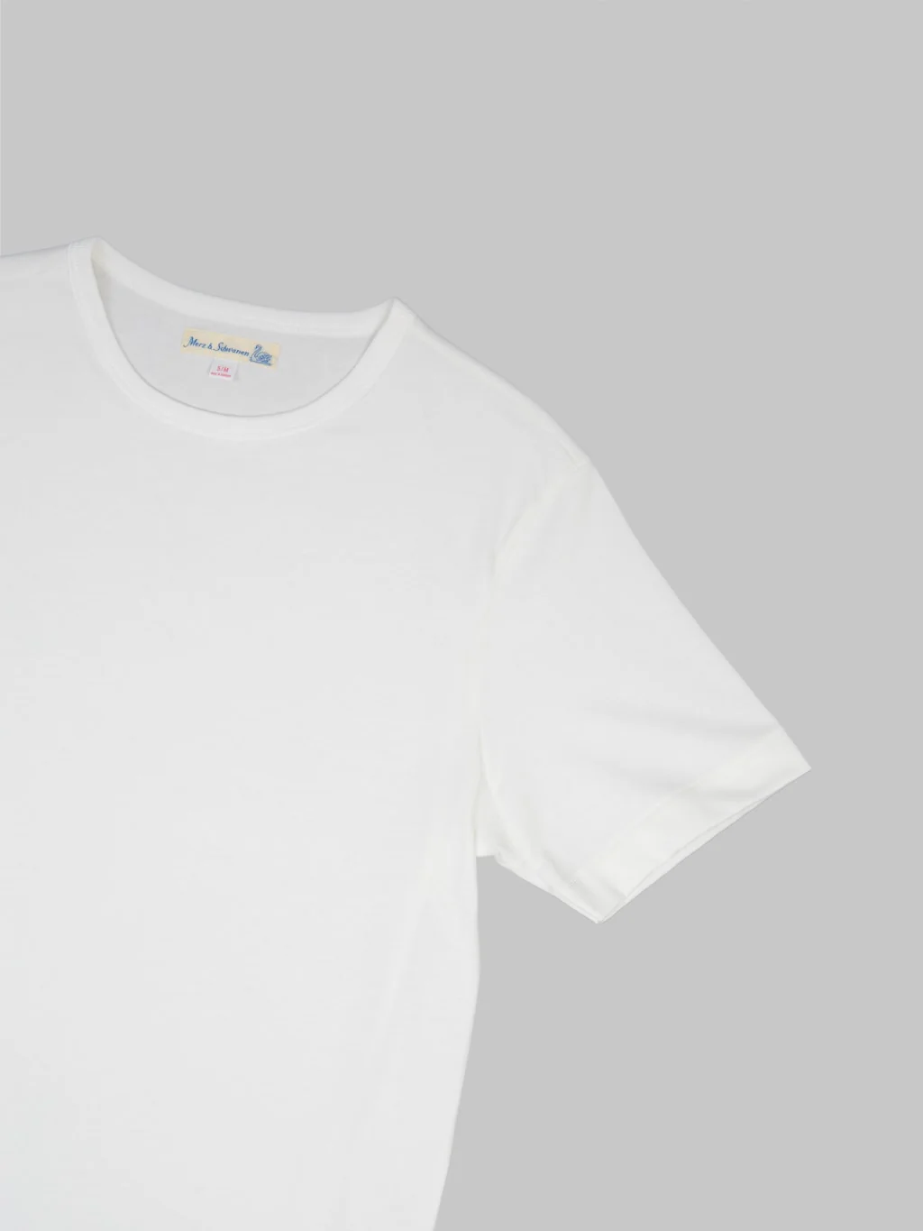 Merz b. Schwanen 2M15C Sturdy Jersey 6.8oz Crewneck Cropped Classic Fit T-Shirt White - Image 8