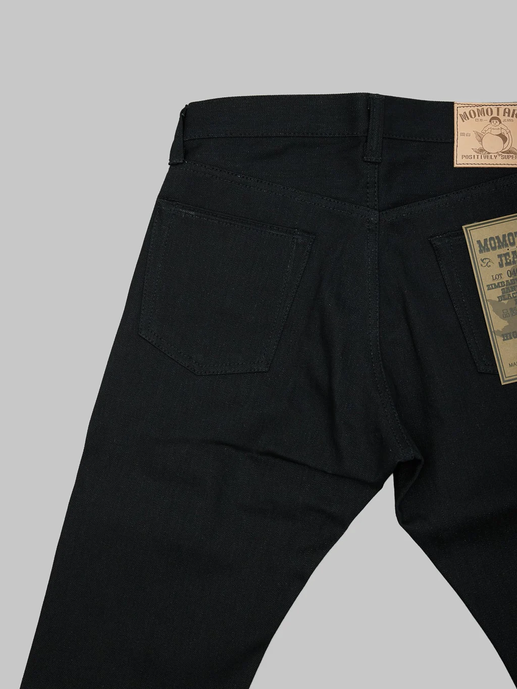 Momotaro 0405-B 15.7oz Black x Black High Tapered Jeans - Image 17