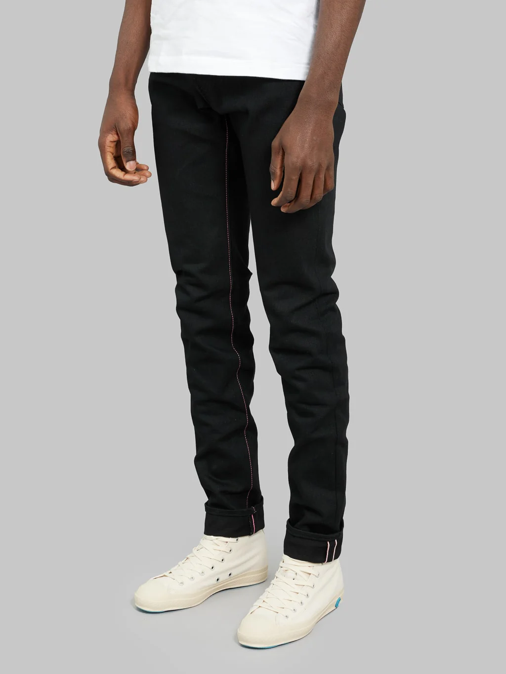 Momotaro 0405-B 15.7oz Black x Black High Tapered Jeans - Image 4