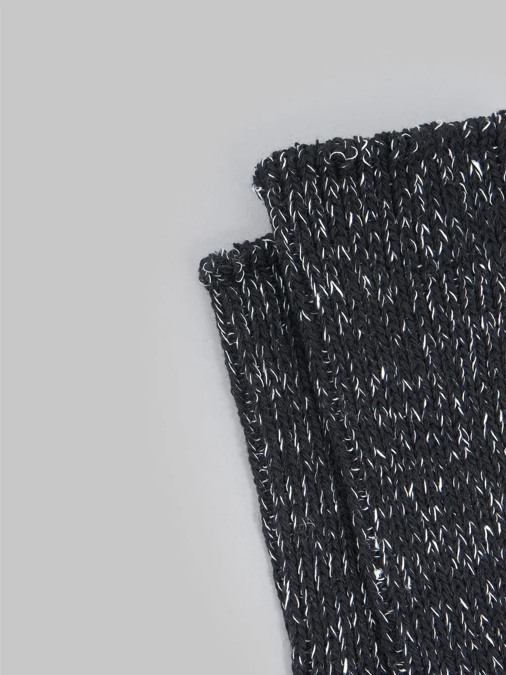 Nishiguchi Kutsushita Hemp Cotton Ribbed Socks Black - Image 4