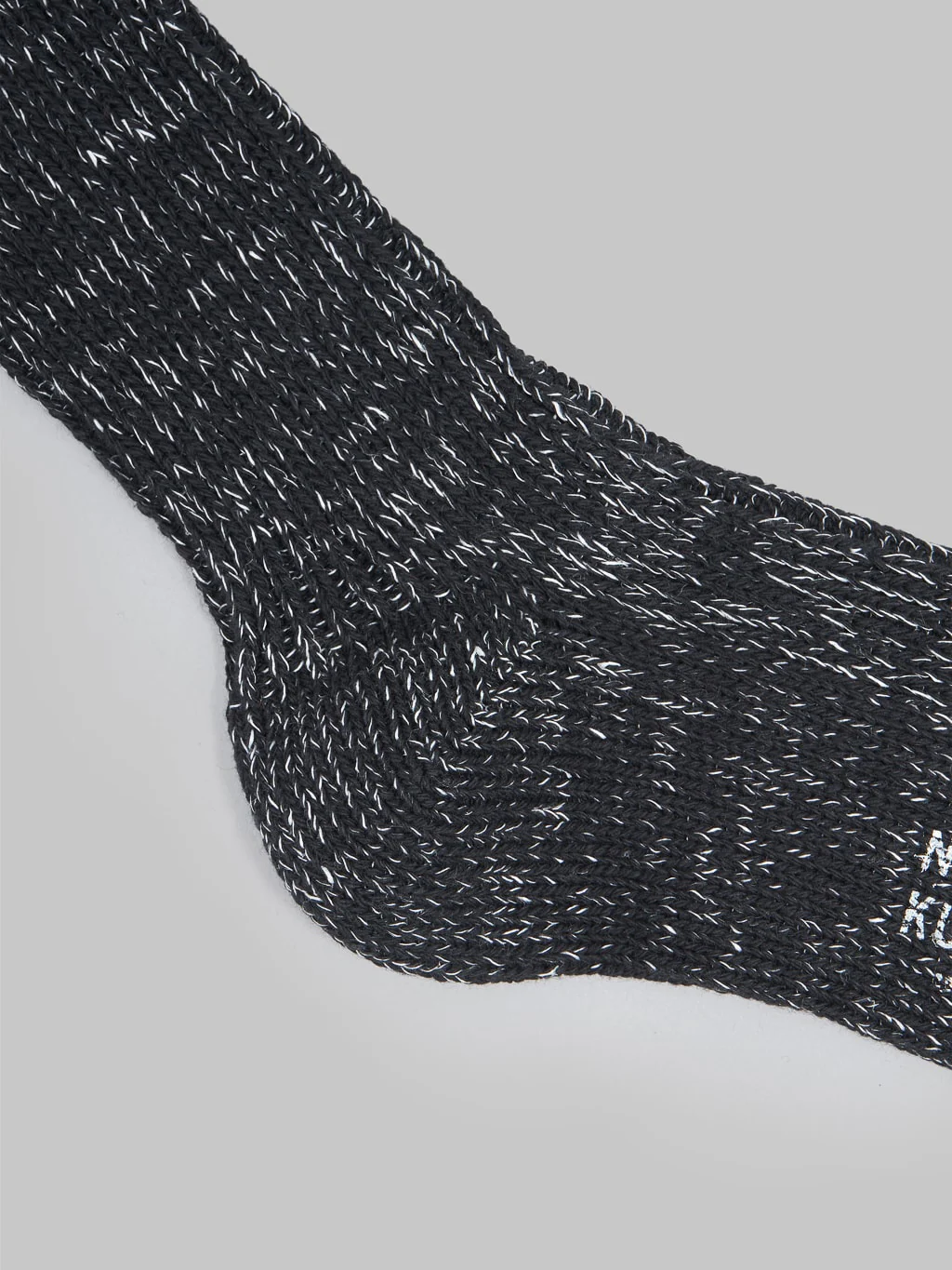 Nishiguchi Kutsushita Hemp Cotton Ribbed Socks Black - Image 5