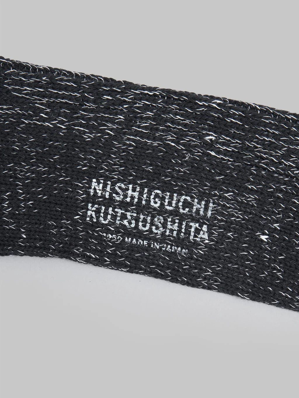 Nishiguchi Kutsushita Hemp Cotton Ribbed Socks Black - Image 6