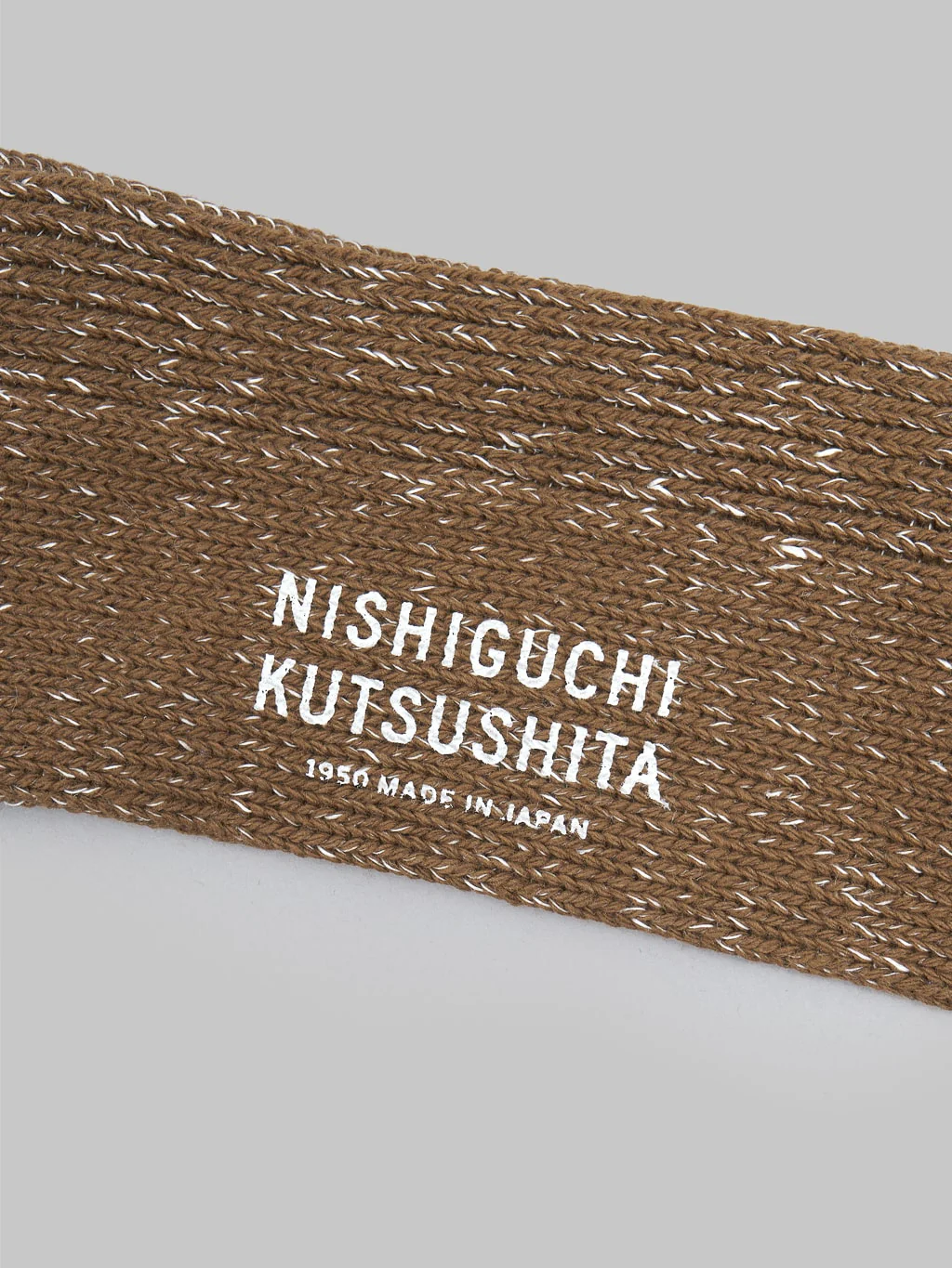 Nishiguchi Kutsushita Hemp Cotton Ribbed Socks Khaki - Image 6