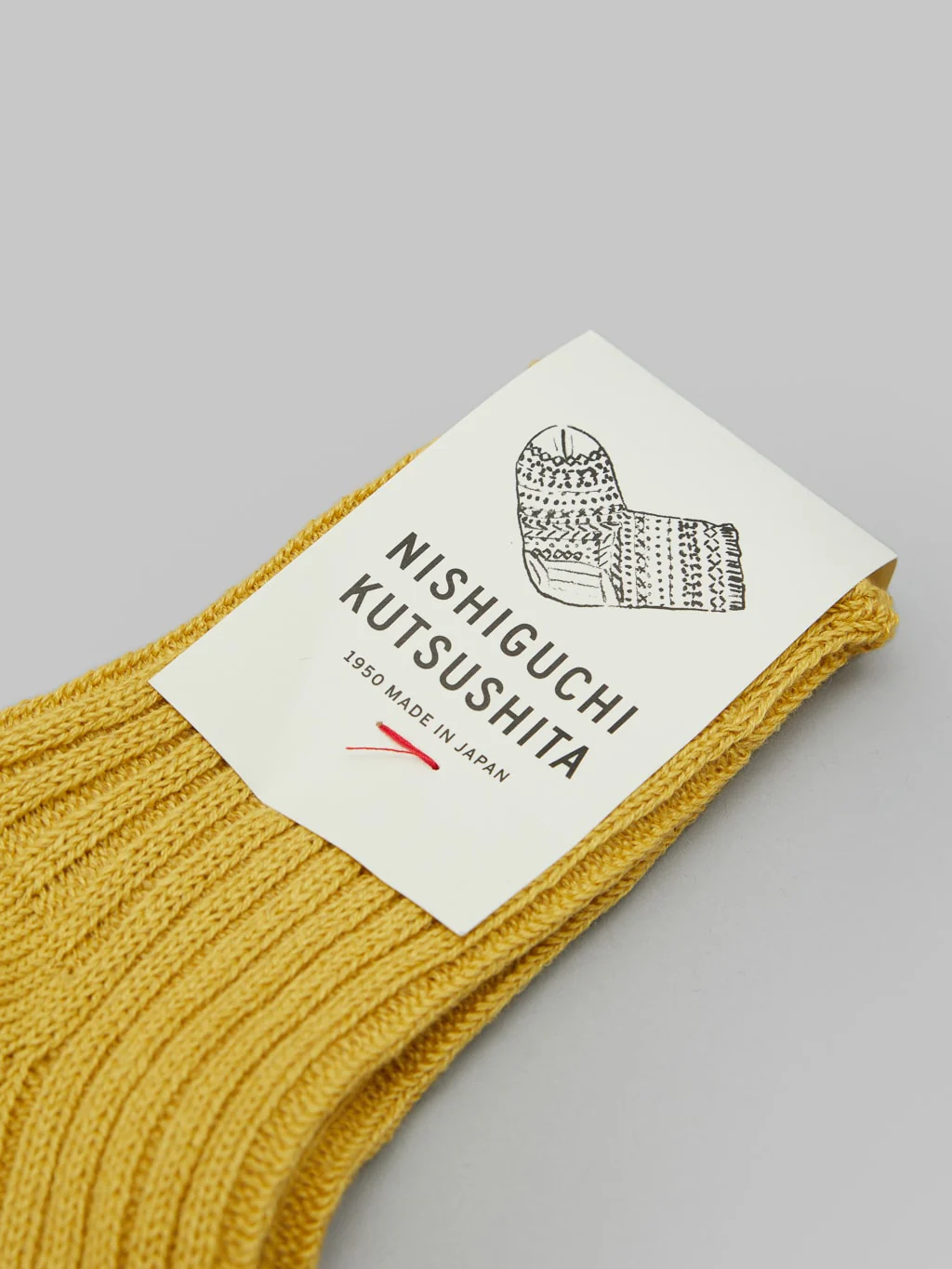 Nishiguchi Kutsushita Linen Ribbed Socks Yellow - Image 2