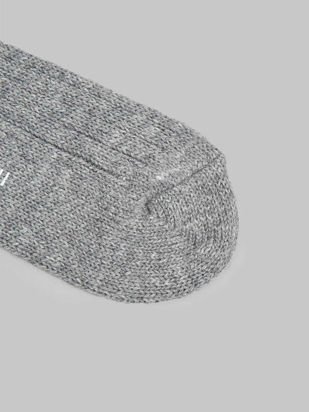 Nishiguchi Kutsushita Wool Cotton Slab Socks Charcoal - Image 3