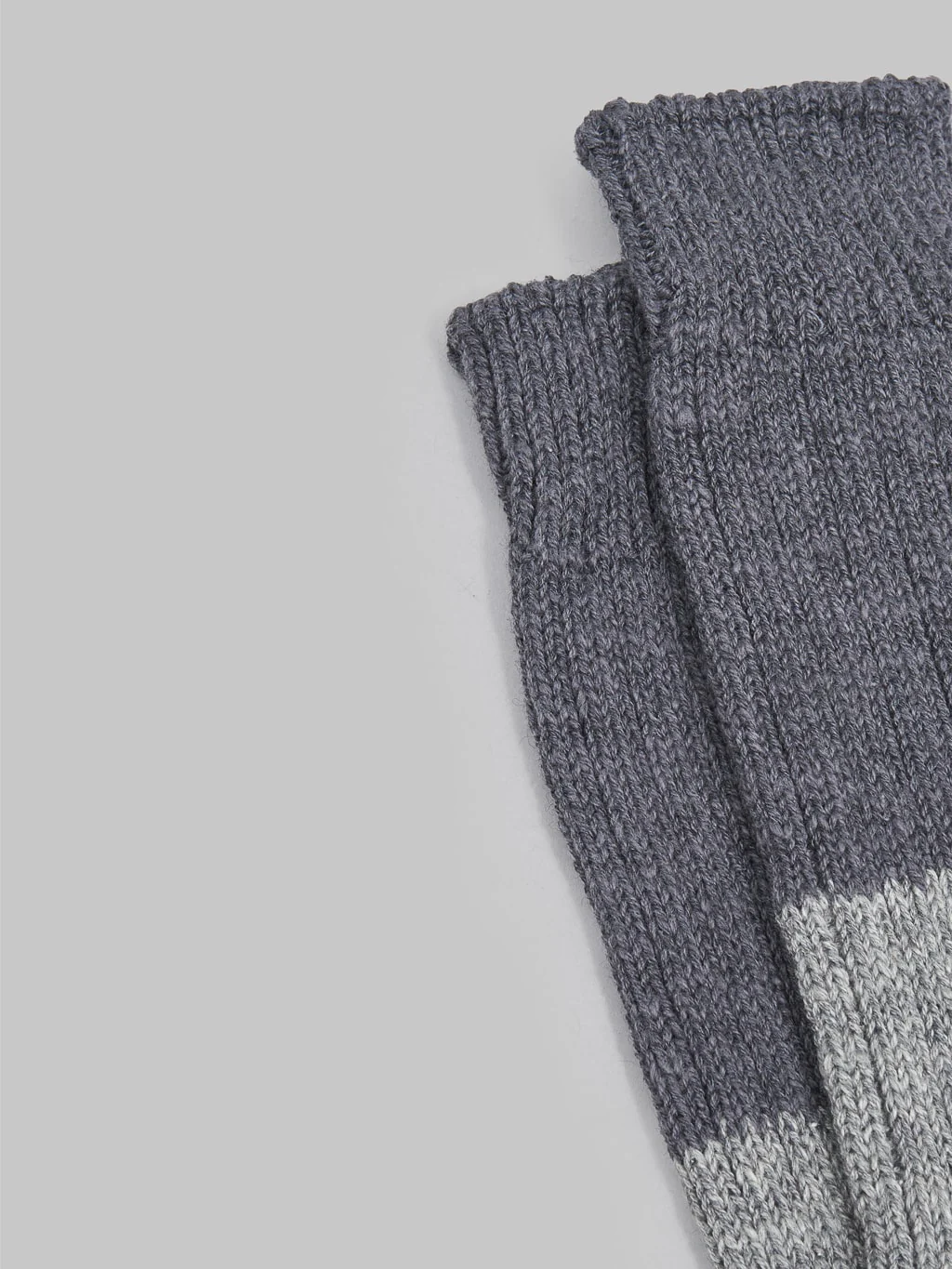 Nishiguchi Kutsushita Wool Cotton Slab Socks Charcoal - Image 4