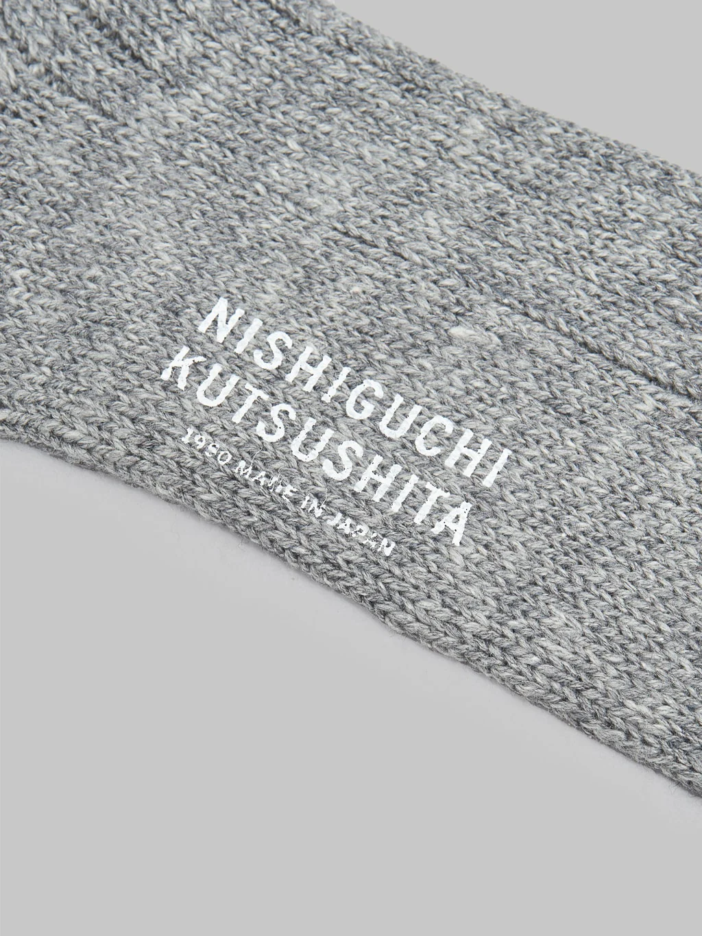 Nishiguchi Kutsushita Wool Cotton Slab Socks Charcoal - Image 6