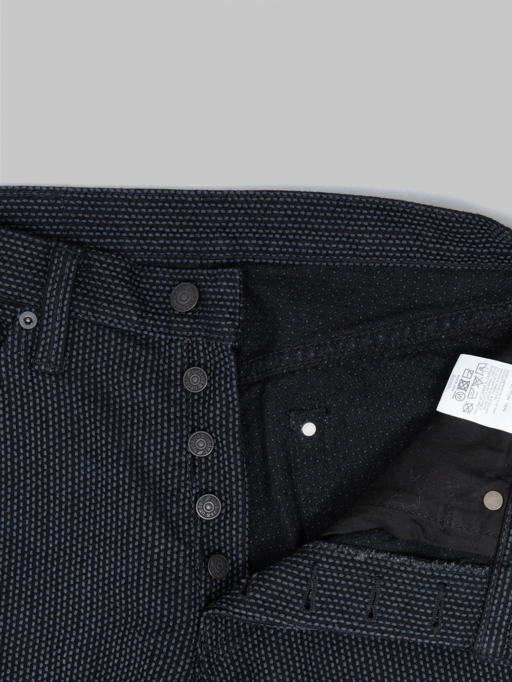 Pure Blue Japan 1170-2-BK Grey Black Sashiko Relaxed Tapered Jeans - Image 11