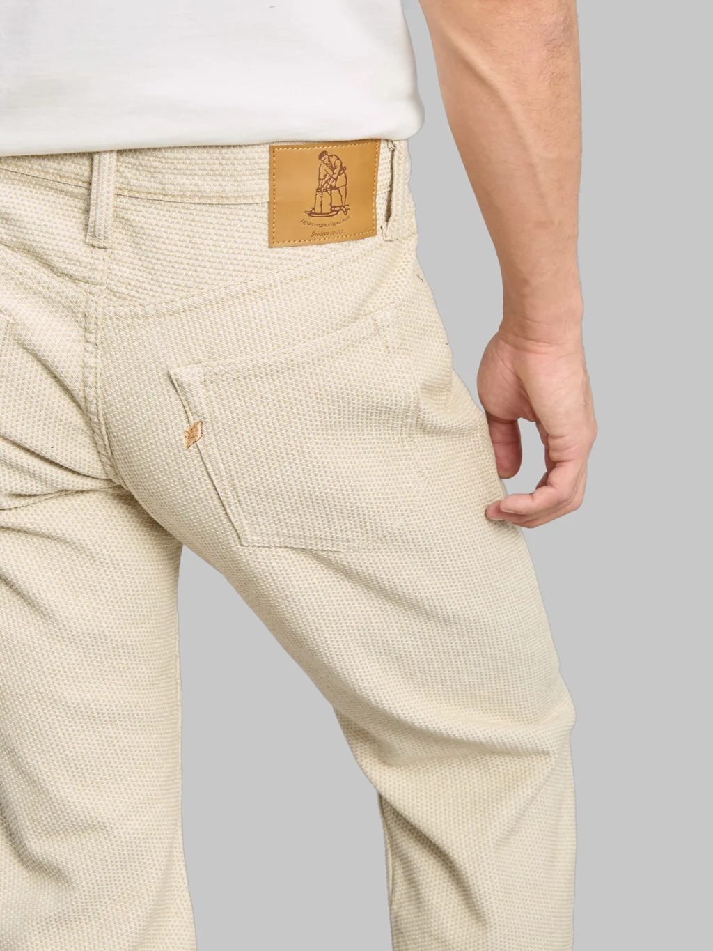 Pure Blue Japan 1178-IV Ivory x Beige Sashiko Regular Straight Jeans - Image 8